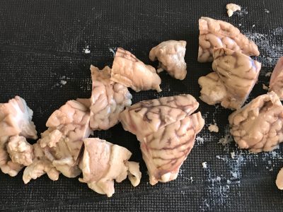 Schweinehirn oder Hirn paniert mit Sumac